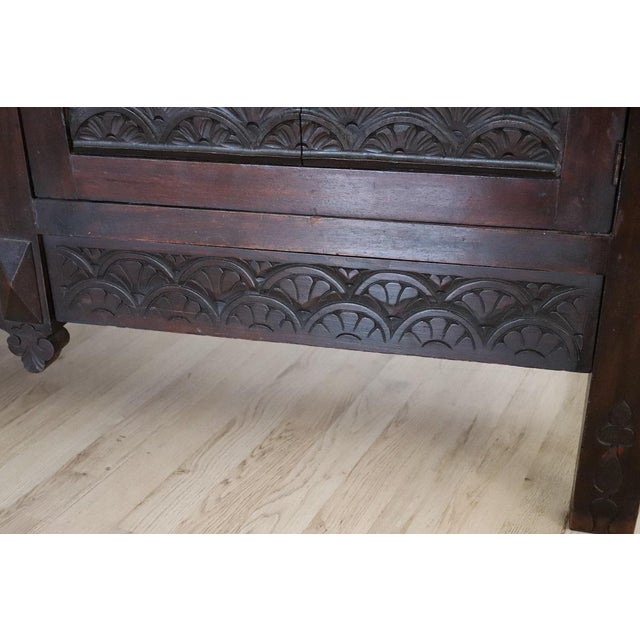 Brown Sideboard in Carved Beech, Early 20th Century For Sale - Image 8 of 16