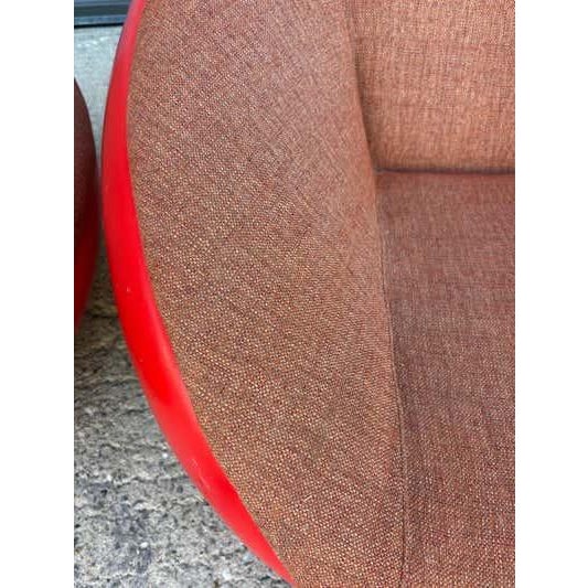 Mario Sabot Mario Sabot Pod Chairs, Fiberglass & Upholstered, Mid-Century Modern For Sale - Image 4 of 12
