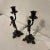 Beautiful pair of solid bronze Austrian cherub candle stick holders in the rococo Louis XV style. Faces with embossed...