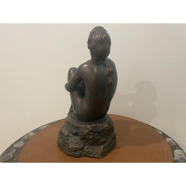 Austin Productions Art Deco Seated Woman Sculpture in Durastone For Sale - Image 14 of 14