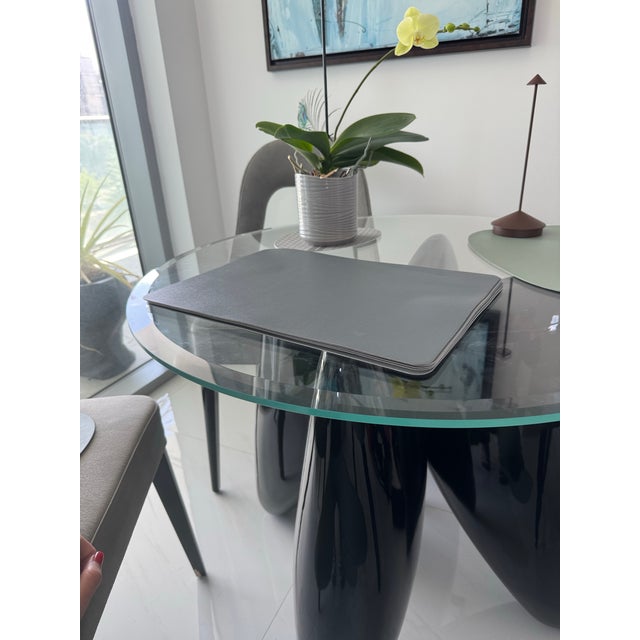 2020s Modern Gray Faux Leather Placemats – Minimalist Table Setting - Set of 6 For Sale - Image 5 of 8