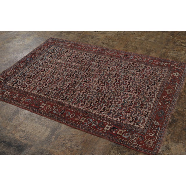 18th Century Antique 20th Century Persian Khamseh Rug With Chicken Motif Design - Rug & Kilim For Sale - Image 5 of 10