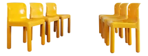 4875 Chairs in Plastic by Carlo Bartoli for Kartell, 1980s, Set of 6