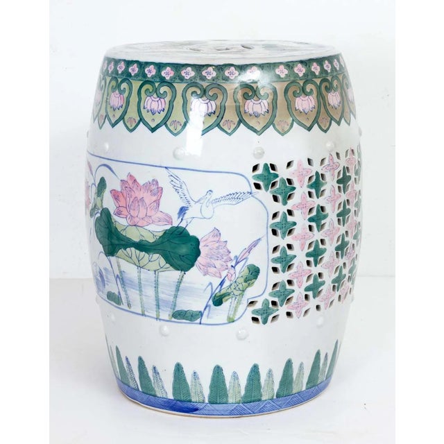 Ceramic Painted Ceramic Garden Stool For Sale - Image 7 of 7