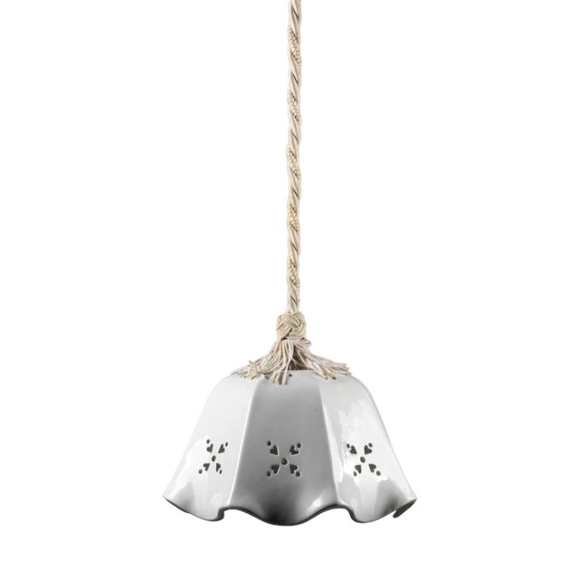 White Ceramic Hanging Light, Late 18th Century For Sale