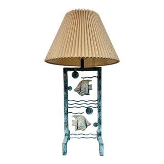 Late 20th Century Postmodern Metal Fish Lamp For Sale