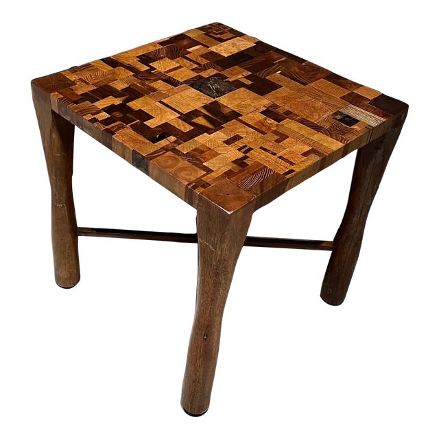 1970s Custom Side Table Exotic Wood Style of Don Shoemaker Mexico For Sale