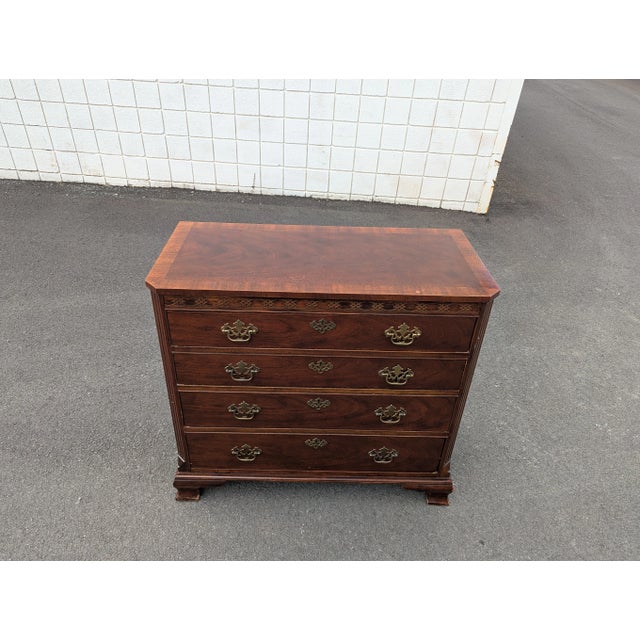 Baker Furniture Company Vintage Baker Furniture Georgian Style Mahogany Chest of Drawers For Sale - Image 4 of 9