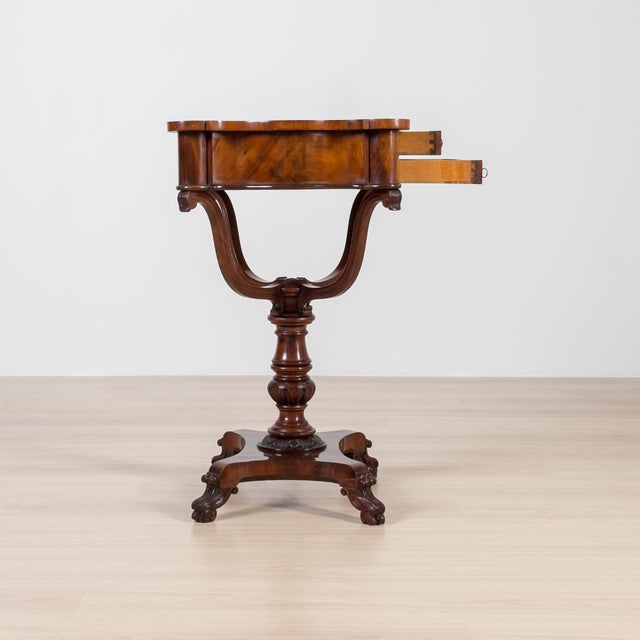 Antique English Mahogany Worktable, 1800s For Sale - Image 4 of 14