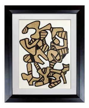 Abstract Jean Dubuffet Lithograph Limited Edition Velin Paper Vacuum Form