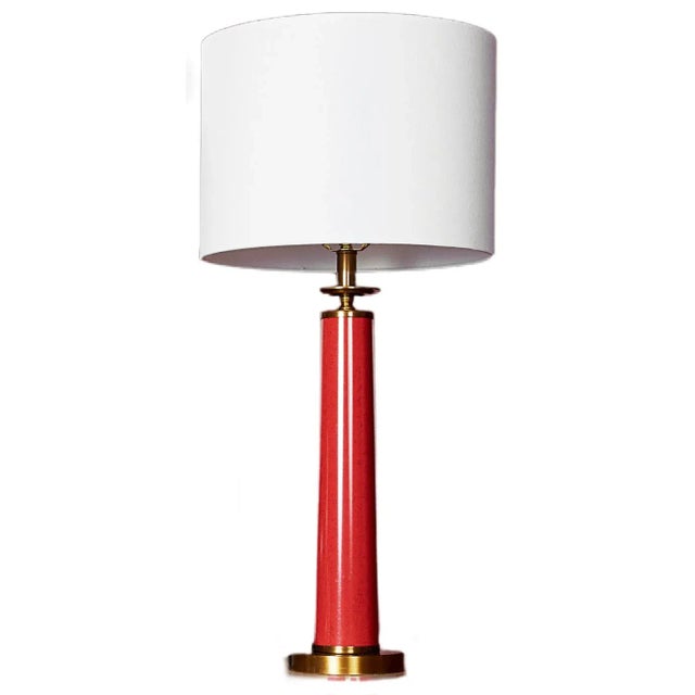 2010s Currey & Co. Rhyme Red Table Lamp For Sale - Image 5 of 5