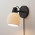 Modern Petaluma Bone Porcelain Wall Sconce With Textured Shade and Dimmer by Nova of California For Sale - Image 3 of 11