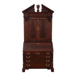 Henkel Harris Mahogany Large Document Secretary Desk For Sale