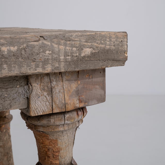 20th Century French Pedestal Side Table With Turned Legs France Mid 20th Century For Sale - Image 13 of 13
