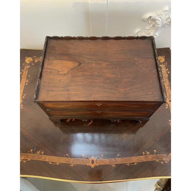 Antique Victorian Rosewood Writing Box For Sale - Image 3 of 17