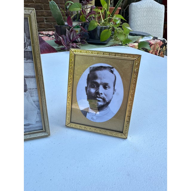 Set of 3 Vintage Small Gold Picture Frames With Vintage Photos For Sale In Atlanta - Image 6 of 7