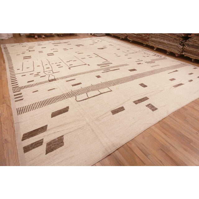 Cream Nazmiyal Collection Large Tibal Geometric Modern Rug For Sale - Image 8 of 9