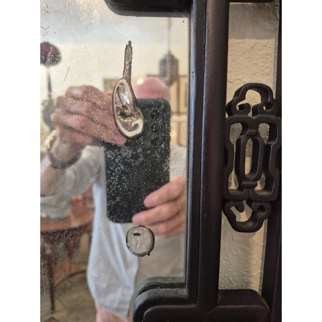 Wood Antique Chinese Wall Mirror For Sale - Image 7 of 7