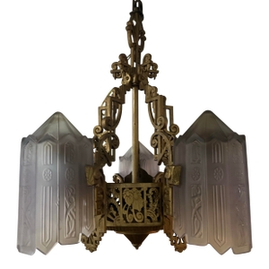 1932 Grande Dame of American Art Deco Lighting, Lincoln Chandelie