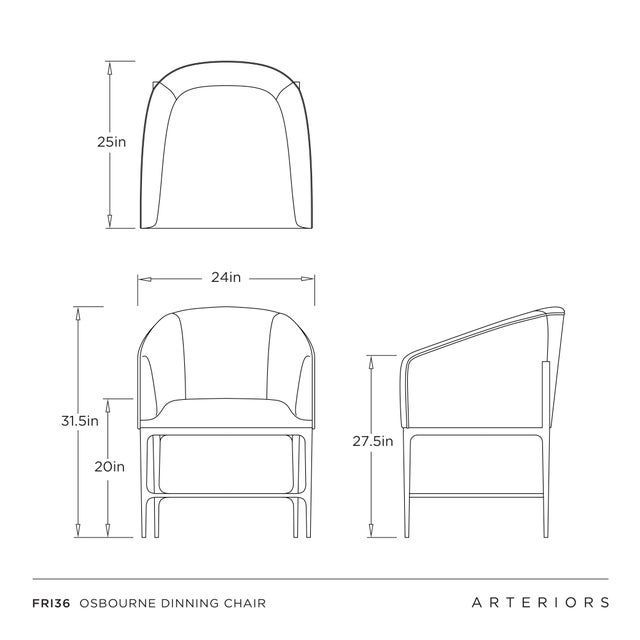 Our ultra-chic Osbourne in a smart Oxford white textural performance fabric. The low, barrel-style shape gives lumbar...