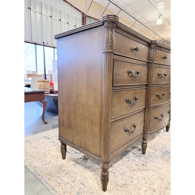 Wood Late 20th Century Theodore Alexander Middleton Bowfront Wood Dresser For Sale - Image 7 of 10