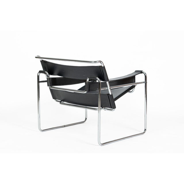 Vintage Mid Century Black Wassily Chair by Marcel Breuer (Attr.) 1970s For Sale In Detroit - Image 6 of 16