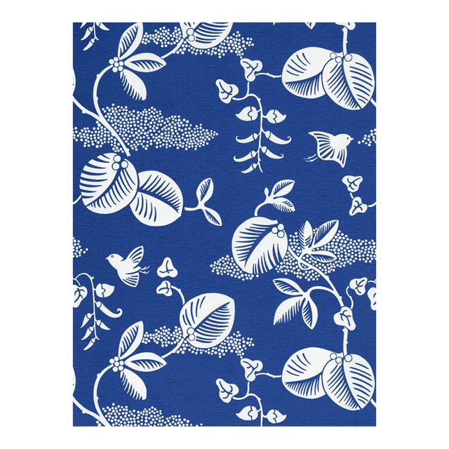 Sample - The House of Scalamandré Pepper Fabric, Royal Blue For Sale