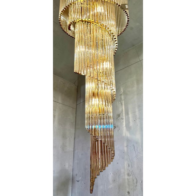 Gold Spiral Chandelier by Ernst Palme, 1960s For Sale - Image 8 of 9