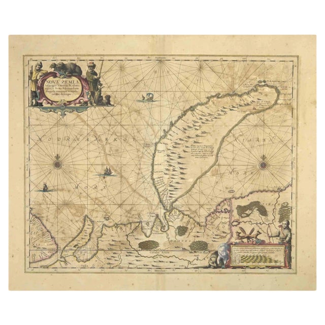 Johannes Janssonius, Nova Zemla, Etching, 1650s For Sale