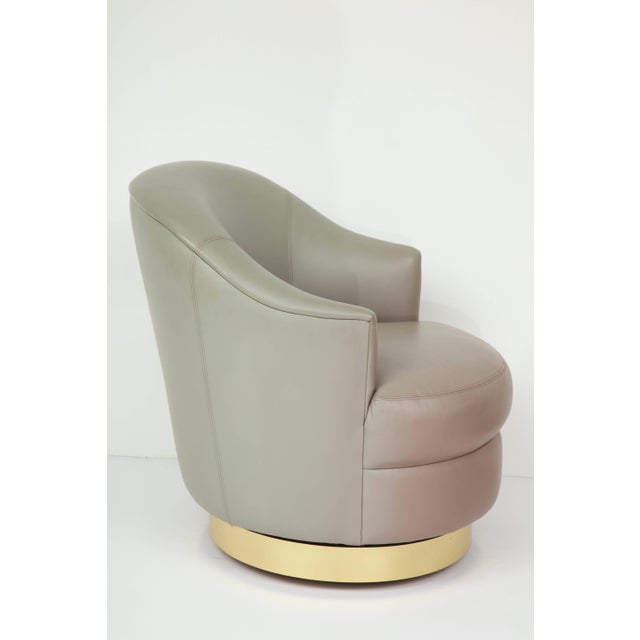 Steve Chase Vintage Gray Ombre Leather Chair by Steve Chase For Sale - Image 4 of 10