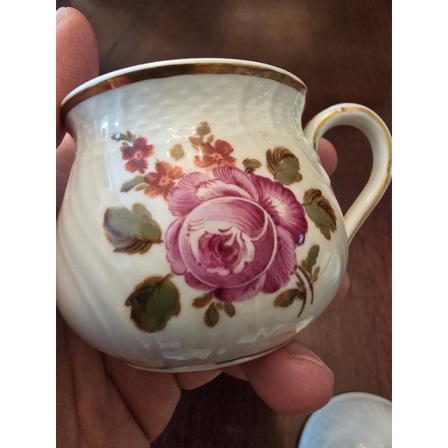 Richard Ginori Vintage Mid Century Richard Ginori Italy Set 4 Cups For Sale - Image 4 of 12
