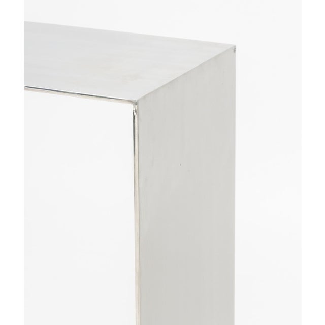 Contemporary Stainless Steel Console Table For Sale - Image 4 of 9