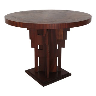 Vintage Gueridon Table with Briar Top and Sculptural Base, Italy, 1930s For Sale