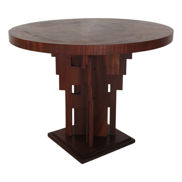 Vintage Gueridon Table with Briar Top and Sculptural Base, Italy, 1930s For Sale