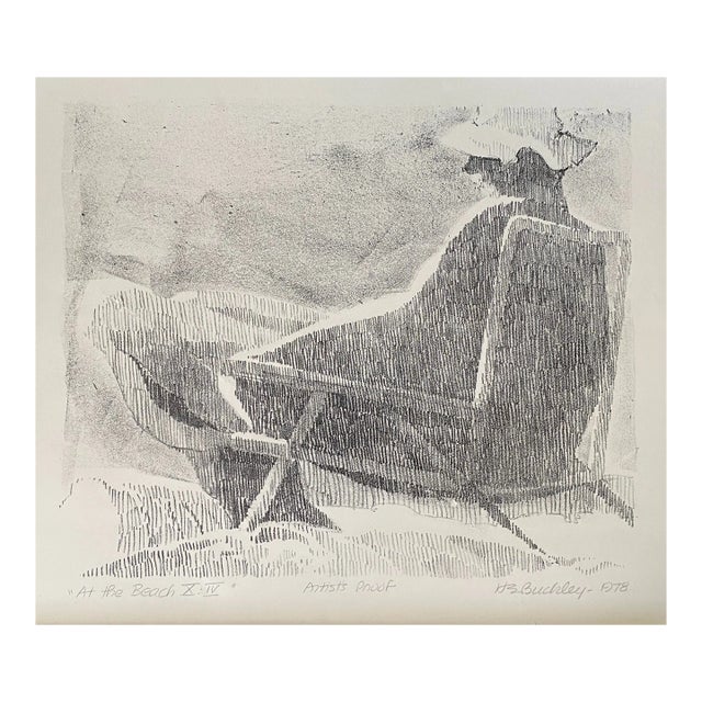1980 Harry Buckley at the Beach Lithograph For Sale