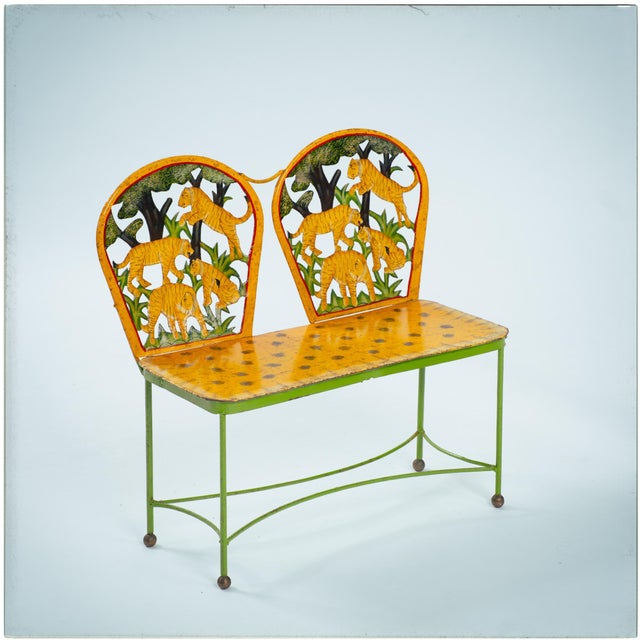 Hand-Painted Children's Garden Seating Set, India, 1980s, Set of 5 For Sale - Image 10 of 18