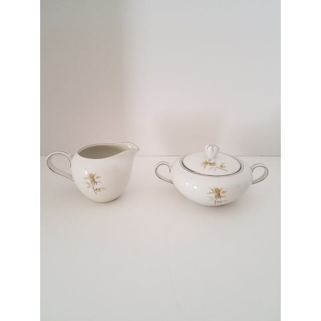Japanese Japanese Harmony House China Federal Gold Platinum Trim Sunny Glade Pattern Coffee Set - 11 Pieces For Sale - Image 3 of 7