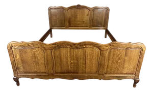 Vintage French Bed Frame in Oak