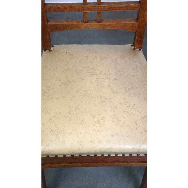 Beige Antique Art Nouveau Style Dining Chairs with Light Skai Leather Upholstery, Set of 4 For Sale - Image 8 of 14