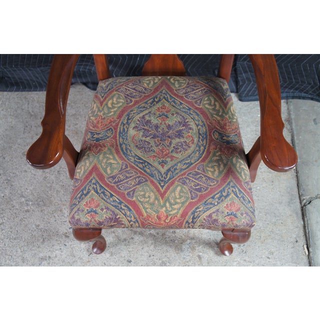 1990s 6 Vintage Harden Queen Anne Style Solid Cherry Dining Chairs Set For Sale - Image 5 of 13