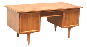 Vintage Executive Desk with Doors and Drawers, 1960s