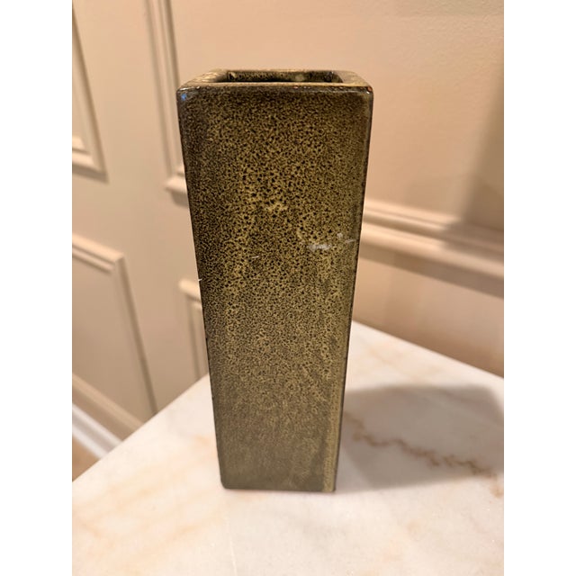 1980s Architectural Ceramic Vase With Organic Reactive Glaze in Earth Tones For Sale - Image 5 of 7
