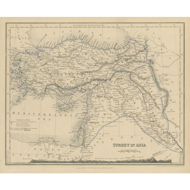 Antique Map of Turkey in Asia with Tableland Profile by Dower, 1845 For Sale - Image 12 of 12