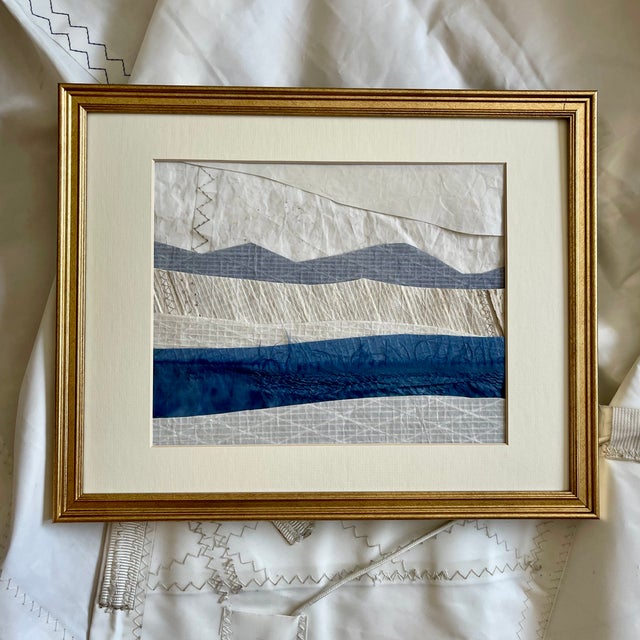 Contemporary Semi-Abstract​ Mixed Media Nautical Sailcloth Landscapes​ - Set of 3 by JJ-Hogan For Sale - Image 10 of 13