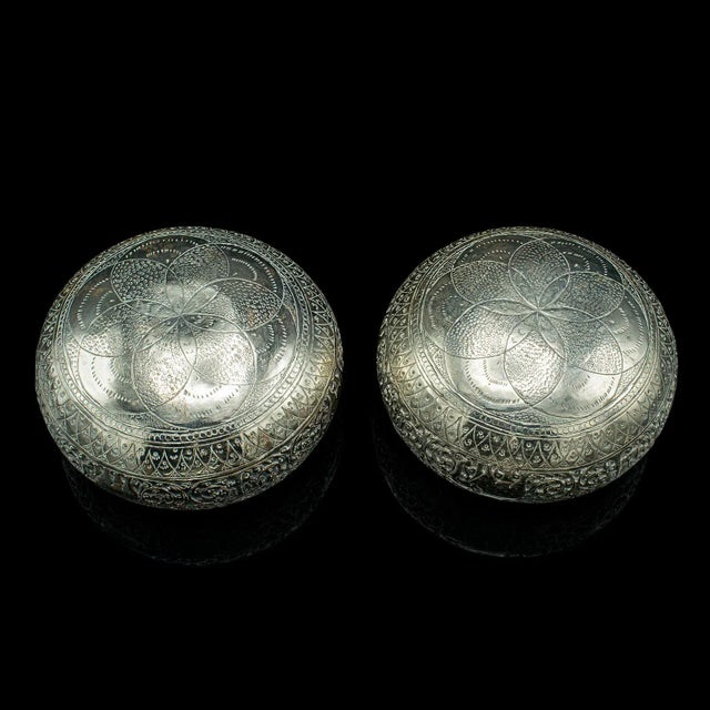 Silver 1800's Pair Small Antique Indian Chutney Dishes For Sale - Image 8 of 10