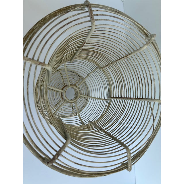Vintage Antique White French Metal Urn | Wire Egg Basket | Jardiniere Planter For Sale - Image 9 of 12