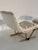 Cream Set of Lounge Chair with Fabric Ottoman, 1980s For Sale - Image 8 of 12