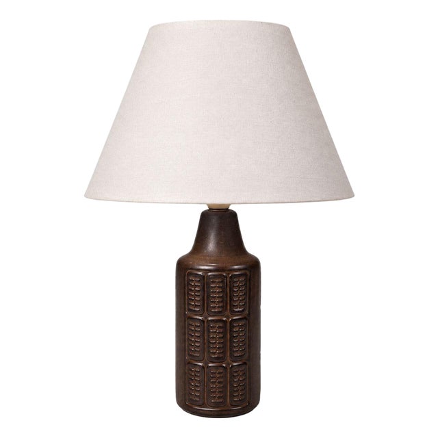 Søholm Stentøj, Table Lamp, Brown Glazed Stoneware, Denmark, 1960s For Sale