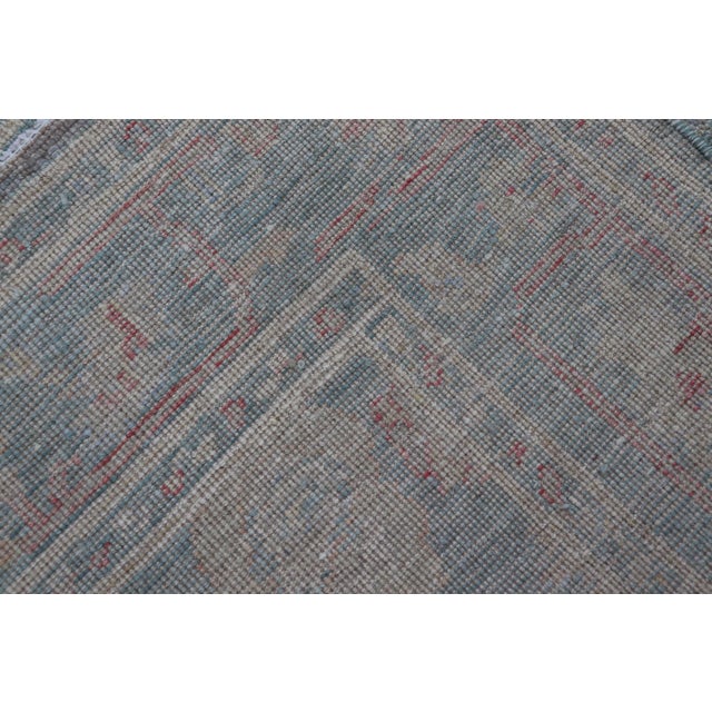 Modern Oushak Rug With a Light Blue-Gray Field by Keivan Woven Arts 3'11"x5'11" For Sale - Image 9 of 9