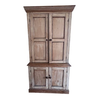 1865 French Pine Deux Corps Cupboard For Sale